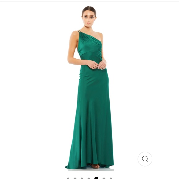 NWT Mac Duggal ONE SHOULDER DOUBLE STRAP SATIN GOWN Size 2 style 55385 - Picture 1 of 11